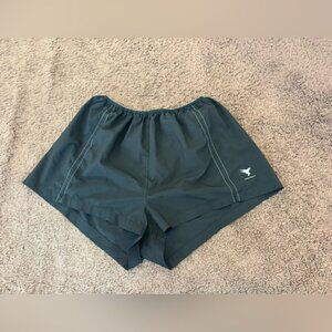 2 FOR $25 InSport Black Nylon High Rise Running Gym Shorts Built In Brief M L XL